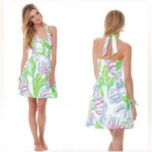 Lilly Pulitzer Tulip Print Halter Dress Size 0 - image 1